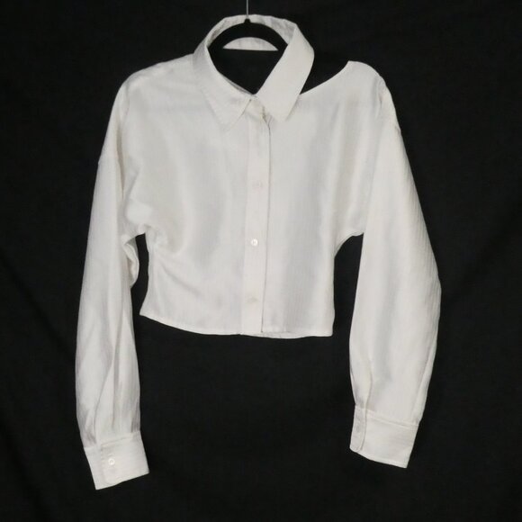 SNT SIENNA AND THOMAS | small | Striped Button-Up Shirt | Open Shoulder - Picture 1 of 14